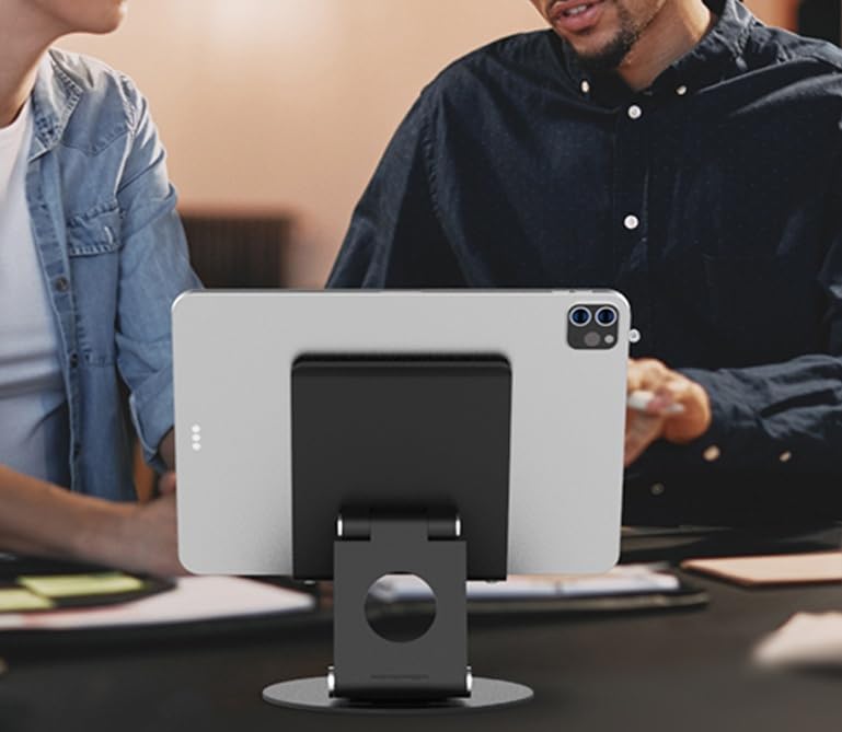 KABCON Swivel Tablet Stand, Aluminum Portable 360°Rotating Holder for Desk,Business,Kitchen,Desktop,Table Stand for iPad Pro 9.7,10.5,12.9/Air Mini,Tab,Fire,Nexus,E-Reader-Black - Image 5